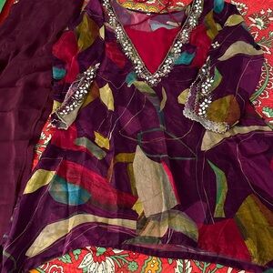 Multicolor beautiful velvet georgette suit set😍